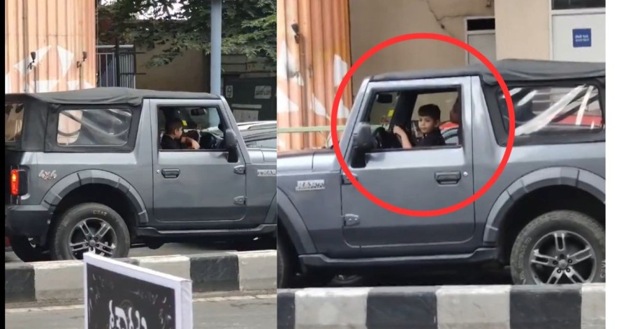 आप इस वीडियो को देखकर दंग रह जाएंगे: पिता ने छोटे बच्चे को बीच सड़क पर गाड़ी स्टीयरिंग करते देखा