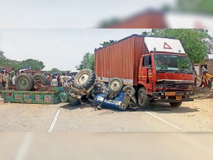 राष्ट्रीय राजमार्ग पर कैंटर-ट्रक की भीषण टक्कर में एक व्यक्ति की दर्दनाक मौत