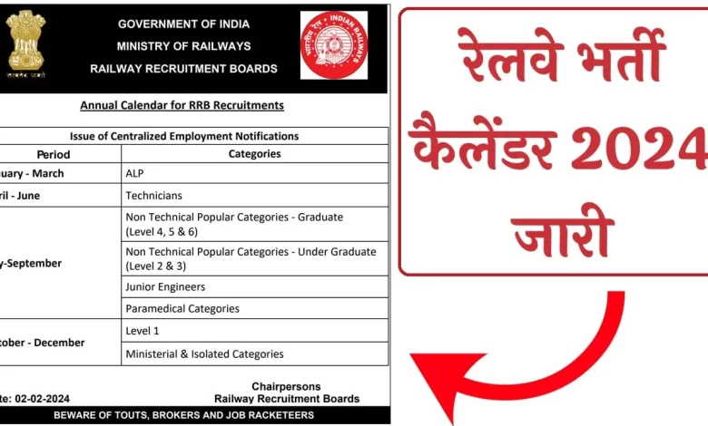 RRB कैलेंडर 2024: रेलवे भर्ती का कैलेंडर आ गया