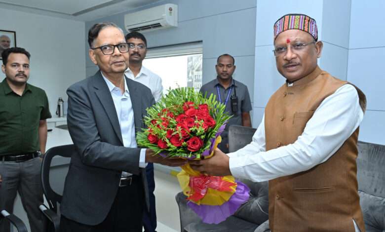 मुख्यमंत्री श्री विष्णु देव साय से आज यहां महानदी भवन मंत्रालय में 16वें वित्त आयोग के चेयरमैन डॉ. अरविंद पनगढ़िया के नेतृत्व में वित्त आयोग के दल ने की मुलाकात