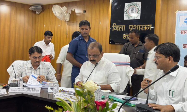 Shri Mithilesh Thakur ने गढ़वा समाहरणालय में जल जीवन मिशन अंतर्गत क्रियान्वित की जा रही पेयजलापूर्ति योजनाओं की प्रगति की समीक्षा की