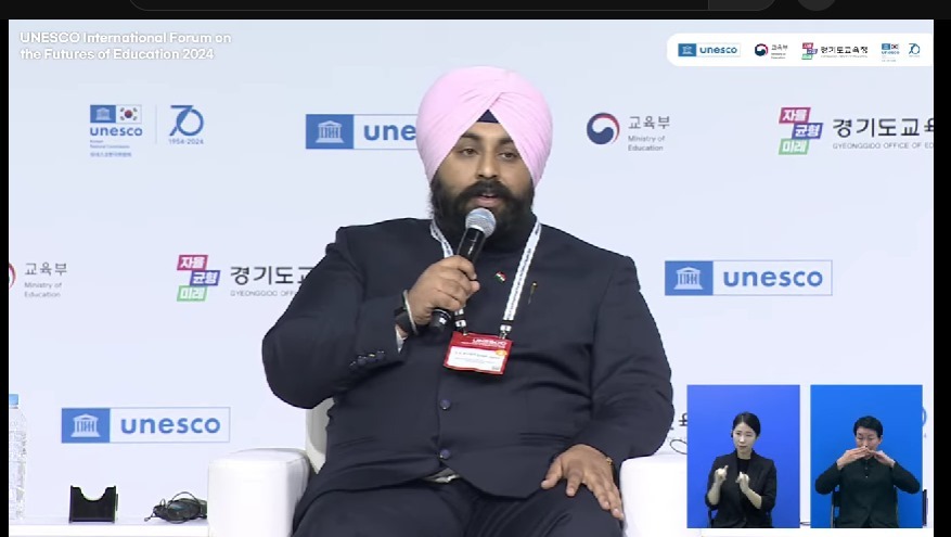 Harjot Singh Bains ने पंजाब के शिक्षा मॉडल को यूनेस्को फोरम ने सम्मानित किया, लाभों का उल्लेख किया