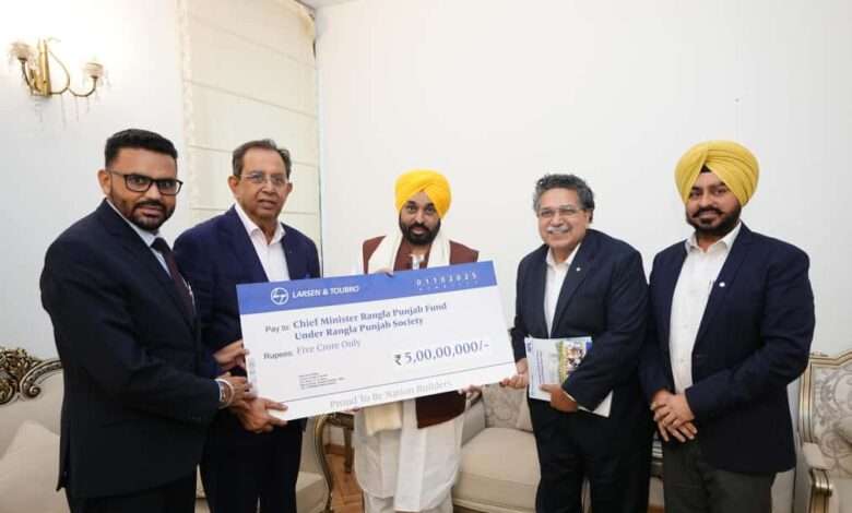 एल एंड टी कंपनी द्वारा ‘चढ़दी कला मिशन’ के लिए पाँच करोड़ रुपये का योगदान !