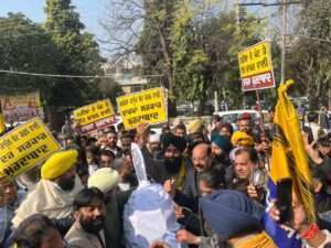 मनरेगा में बदलावों के खिलाफ आम आदमी पार्टी का जोरदार विरोध प्रदर्शन !