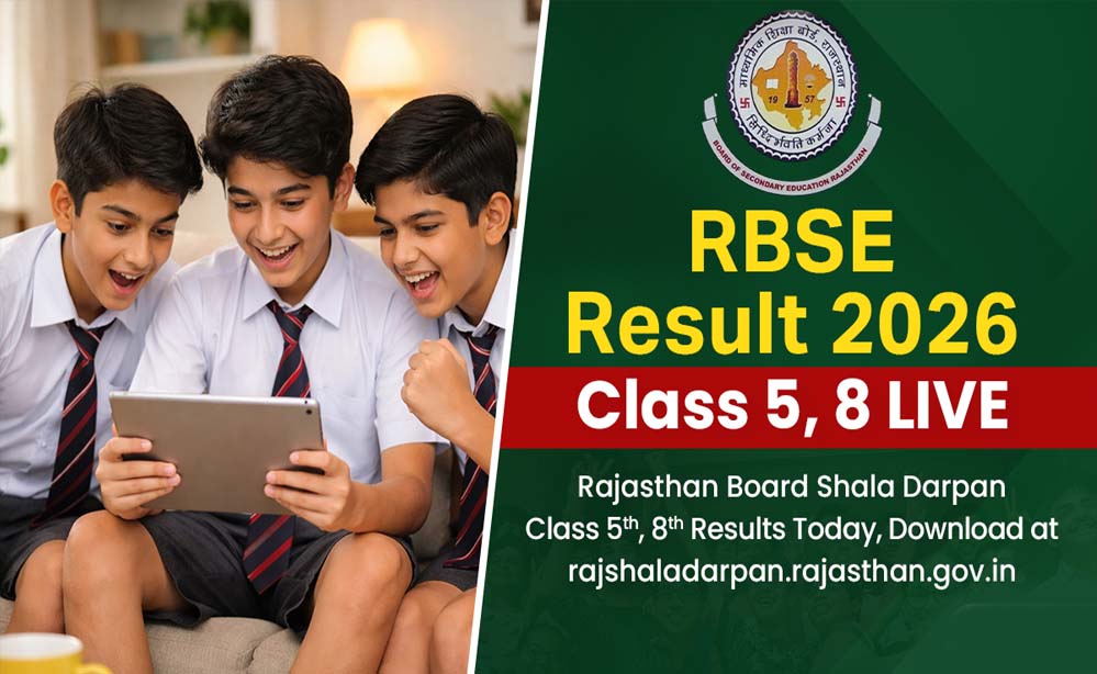 राजस्थान 5वीं और 8वीं बोर्ड का रिजल्ट 2026 जारी, 97% से अधिक बच्चे पास, शिक्षा मंत्री ने दी बधाई