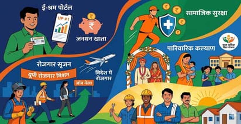 योगी सरकार ने 9 साल में श्रमिकों के विकास की दिशा बदली, करोड़ों श्रमिकों को मिली ताकत