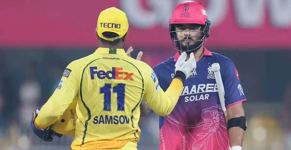 राजस्थान रॉयल्स की धमाकेदार जीत: CSK को 8 विकेट से रौंदा, वैभव सूर्यवंशी का तूफानी अर्धशतक राजस्थान रॉयल्स की धमाकेदार जीत: CSK को 8 विकेट से रौंदा, वैभव सूर्यवंशी का तूफानी अर्धशतक