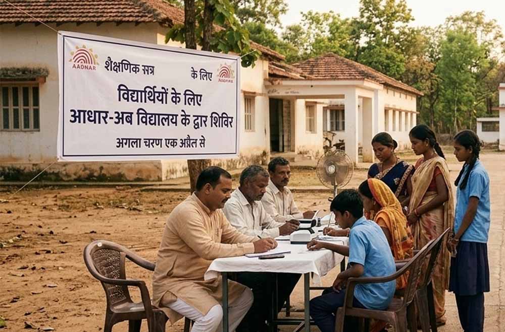 स्कूलों में ही बनेंगे आधार कार्ड और अद्यतन भी होगा