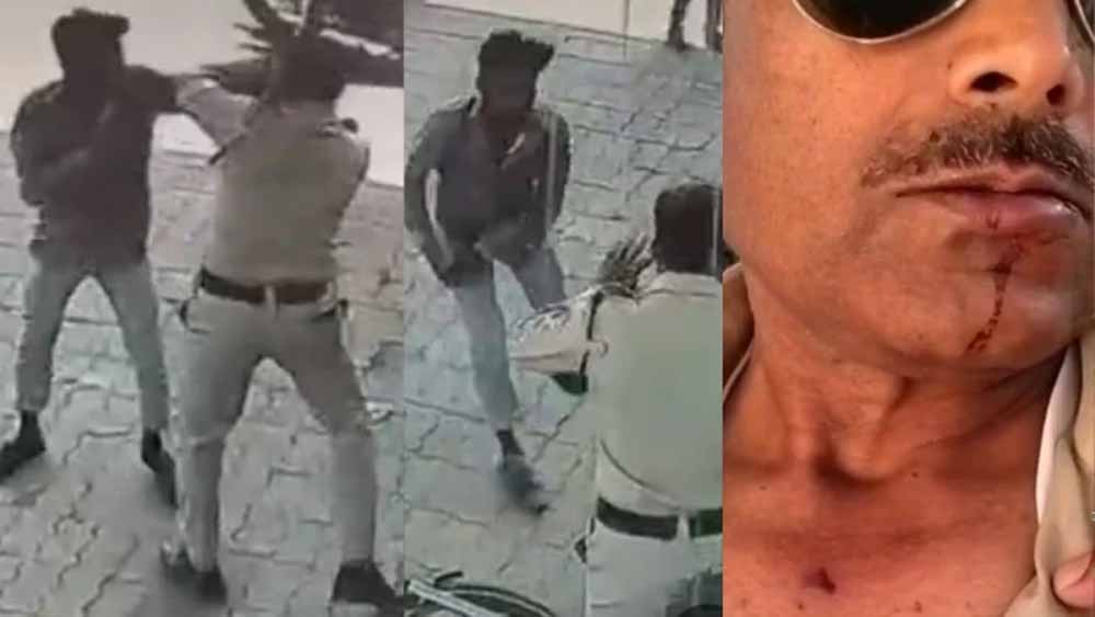 पुलिसकर्मी पर हमला पेट्रोल पंप पर बेकाबू भीड़: तेल के लिए मचा बवाल, पुलिसकर्मी पर फेंका टैंक का ढक्कन