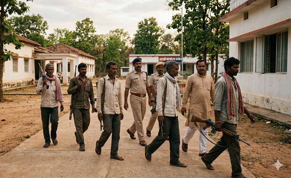 कांकेर में सुरक्षा बलों की बड़ी सफलता, 33 लाख के इनामी 6 माओवादी हथियारों समेत आत्मसमर्पण