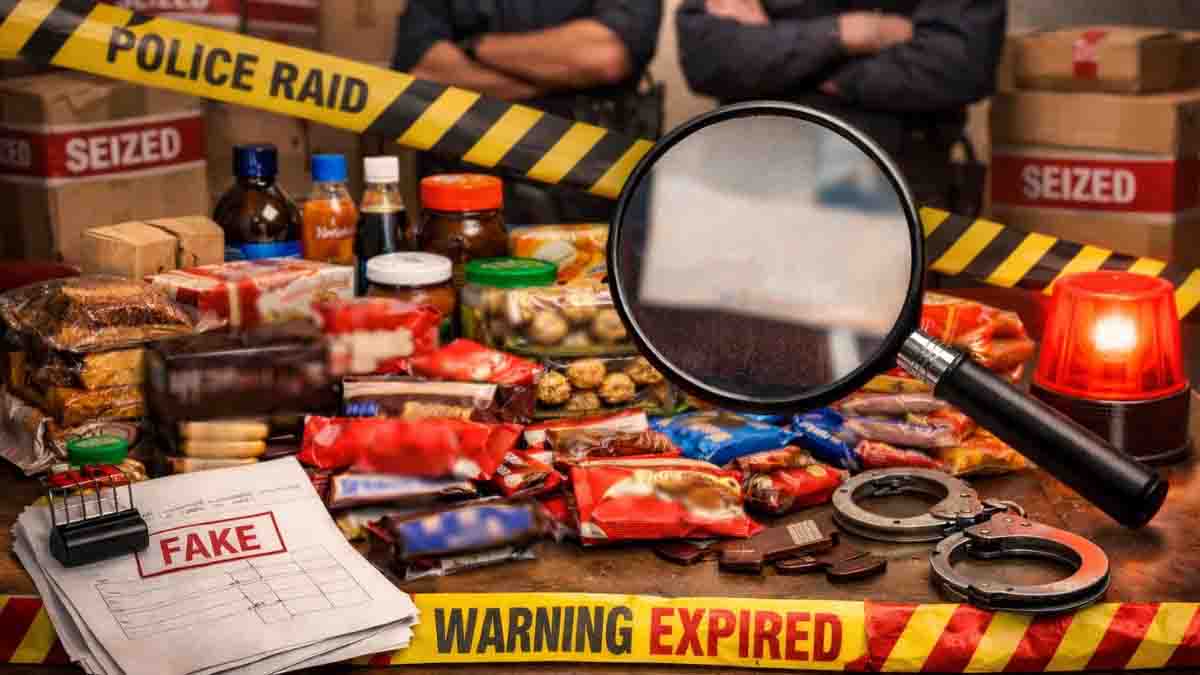पुलिस ने स्टिंग ऑपरेशन में 900 किलो खराब खाद्य सामग्री जब्त की