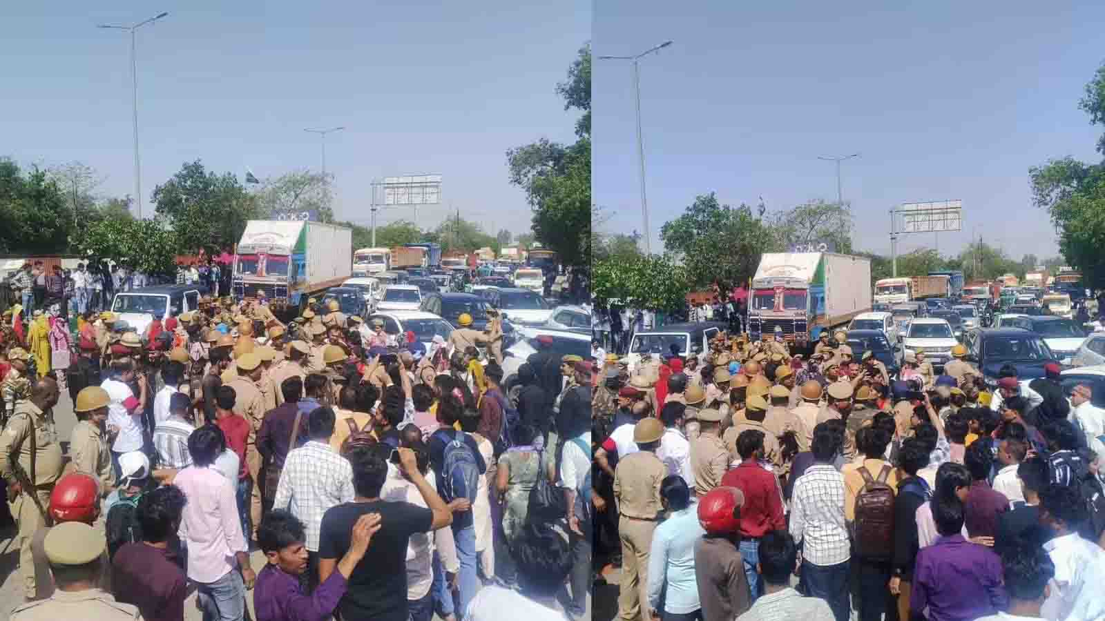 होजरी कॉम्प्लेक्स में प्रदर्शन, पुलिस और श्रमिकों में झड़प