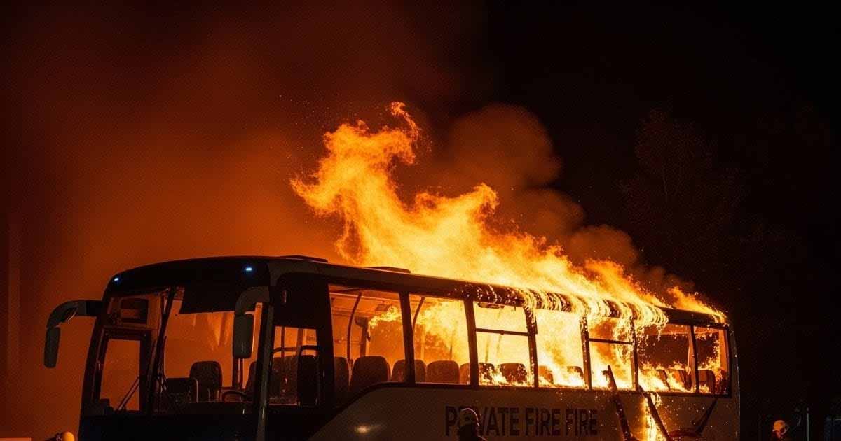 दर्दनाक घटना: भिवानी की प्राइवेट बस में भीषण आग, कई घायल