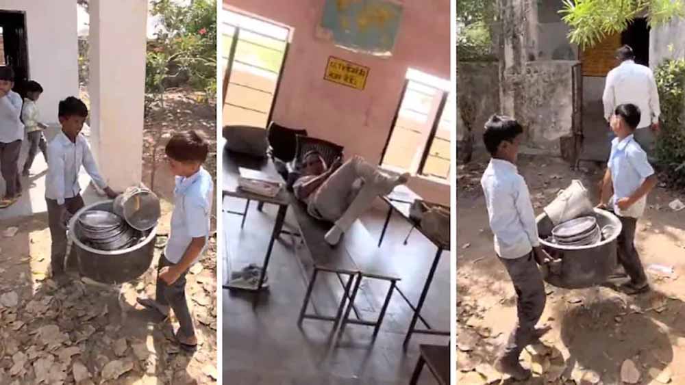 राजस्थान शिक्षा व्यवस्था पर सवाल, नागौर स्कूल में बच्चे कर रहे थे सफाई का काम