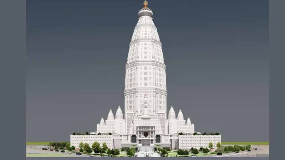 वृंदावन चंद्रोदय मंदिर: कुतुब मीनार से तीन गुना ऊंचे मंदिर का निर्माण कार्य अंतिम चरण में