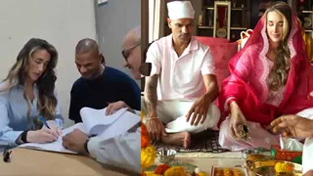 दुबई से शुरू हुई लव स्टोरी, अब कानूनी बंधन में बंधे शिखर धवन और सोफी शाइन