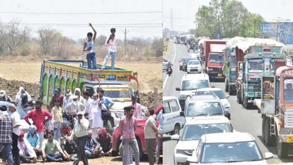 विदिशा में किसानों का सड़क पर हंगामा, बंद खरीदी केंद्र के विरोध में हाईवे जाम