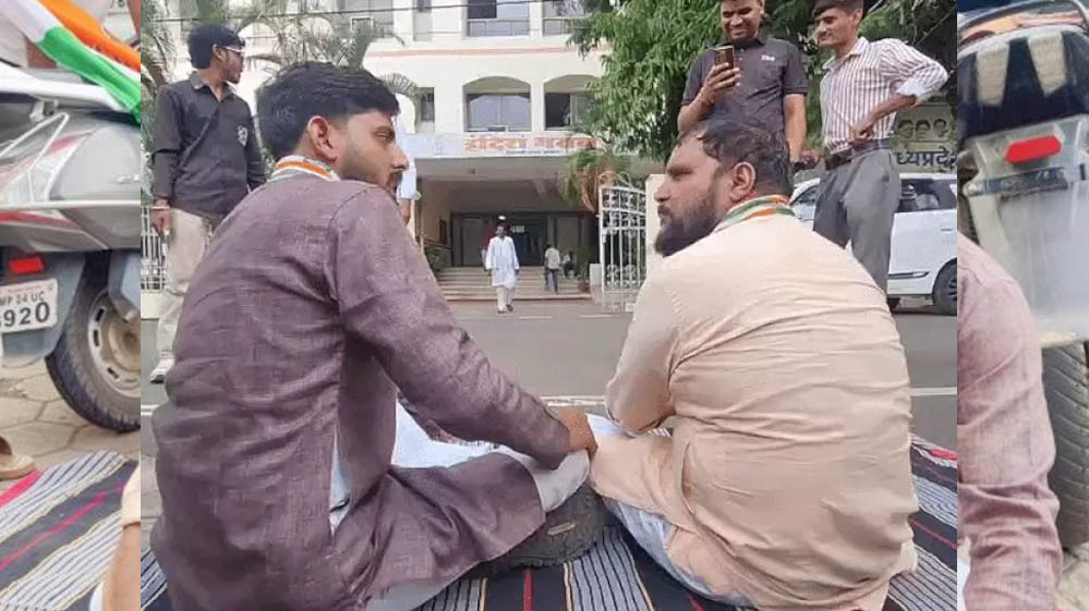 निष्कासन के खिलाफ रतलाम से भोपाल तक पैदल मार्च, PCC के बाहर कांग्रेस कार्यकर्ताओं का धरना