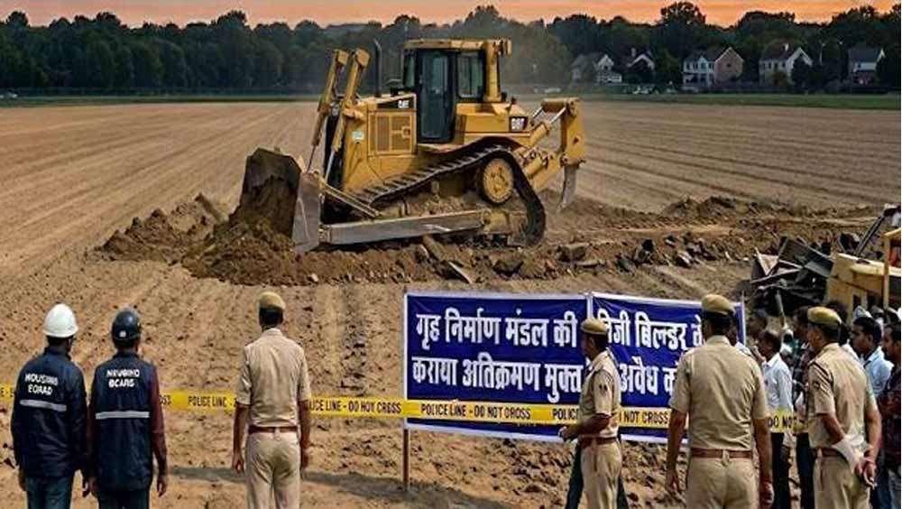 गृह निर्माण मंडल का सख्त एक्शन, निजी बिल्डर से छुड़ाई करोड़ों की सरकारी जमीन गृह निर्माण मंडल का सख्त एक्शन, निजी बिल्डर से छुड़ाई करोड़ों की सरकारी जमीन