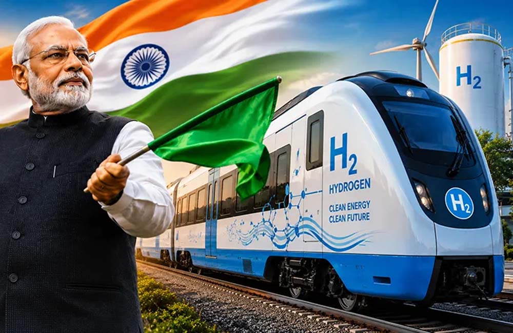 PM मोदी ने दिखाई देश की पहली हाइड्रोजन ट्रेन को हरी झंडी
