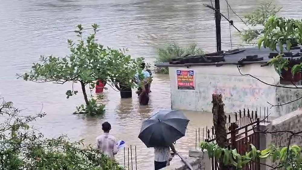 बिलासपुर में बारिश का कहर, जलभराव में घिरे मकान; राहत का इंतजार कर रहे परिवार