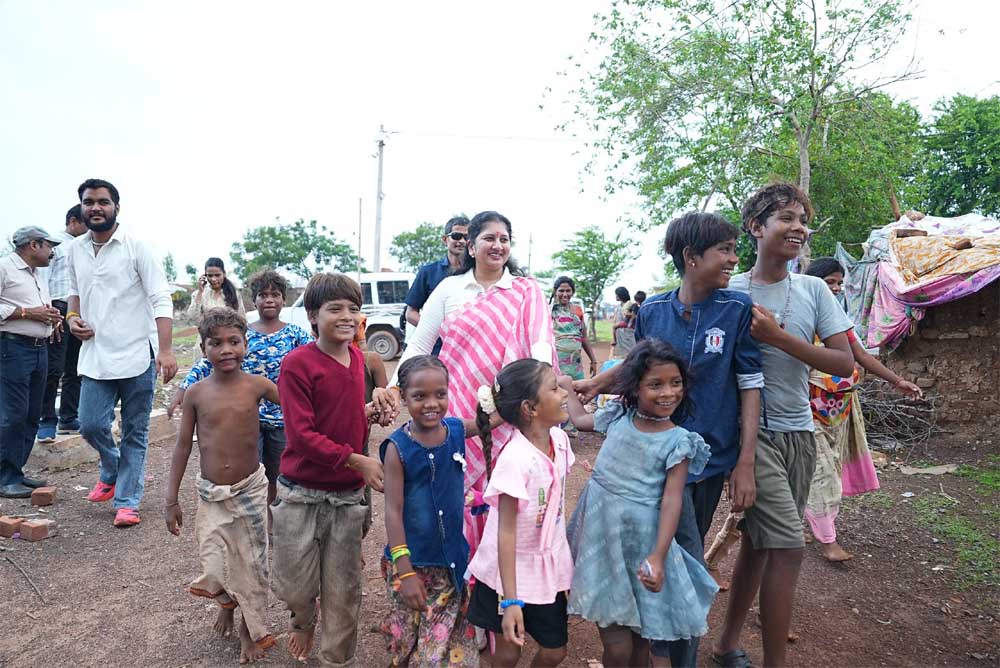 Children from the snake charmer community played 'Snakes and Ladders' based on child rights