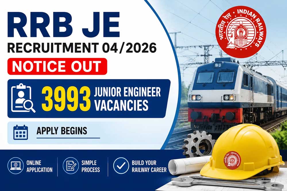 Railway JE Recruitment: 3993 पदों के लिए आज से आवेदन शुरू, BTech और इंजीनियरिंग डिप्लोमा वाले भरें फॉर्म