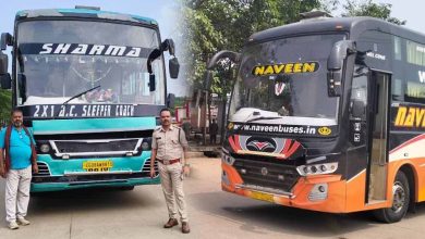 बसों की छत पर सामान ढोने पर 49 स्लीपर बसों के चालान