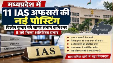 मध्यप्रदेश में 11 IAS अफसरों की नई पोस्टिंग, दिलीप कुमार को सागर संभाग की कमान; 5 को अतिरिक्त प्रभार
