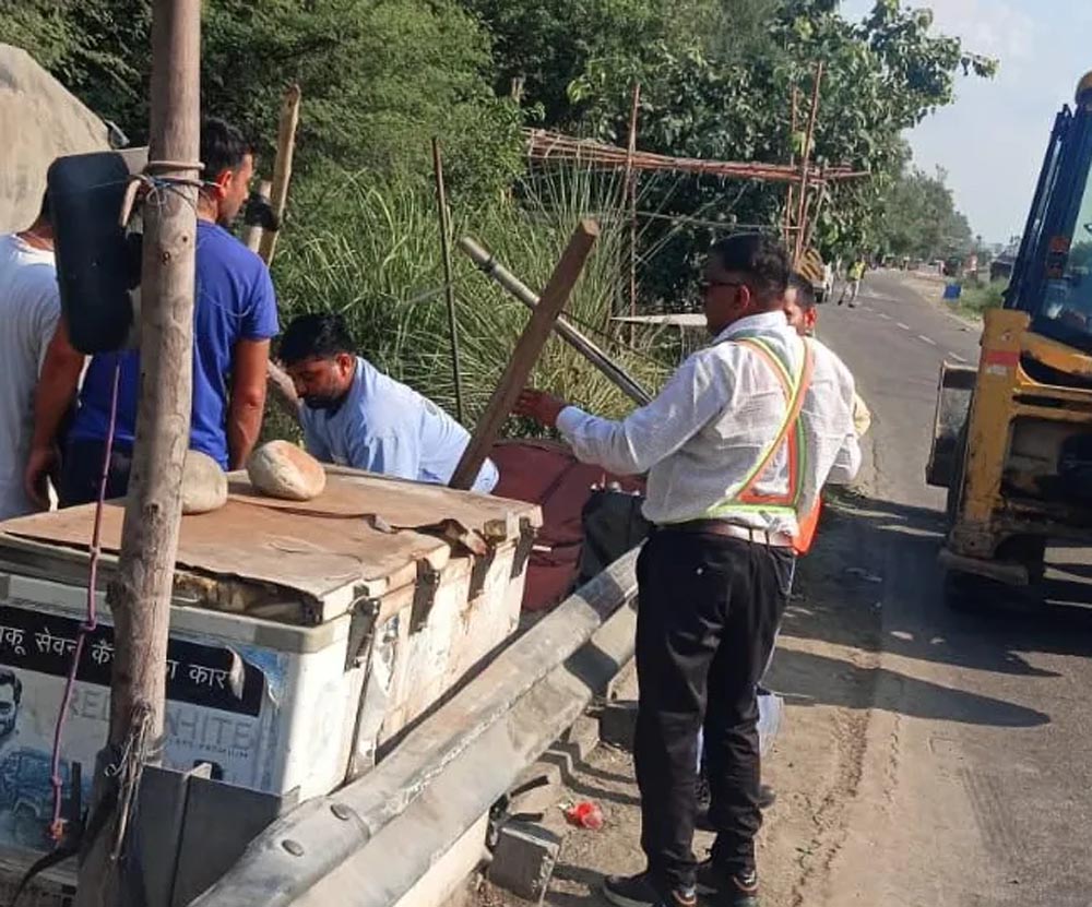 NH-44 को अतिक्रमण मुक्त बनाने की कार्रवाई, करनाल में NHAI ने चलाया अभियान