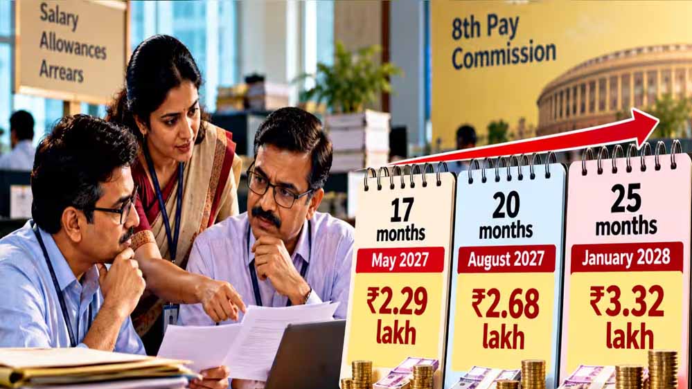 8th Pay Commission Arrear पर बड़ा अपडेट, कर्मचारियों को ₹3.32 लाख तक का नुकसान कैसे?