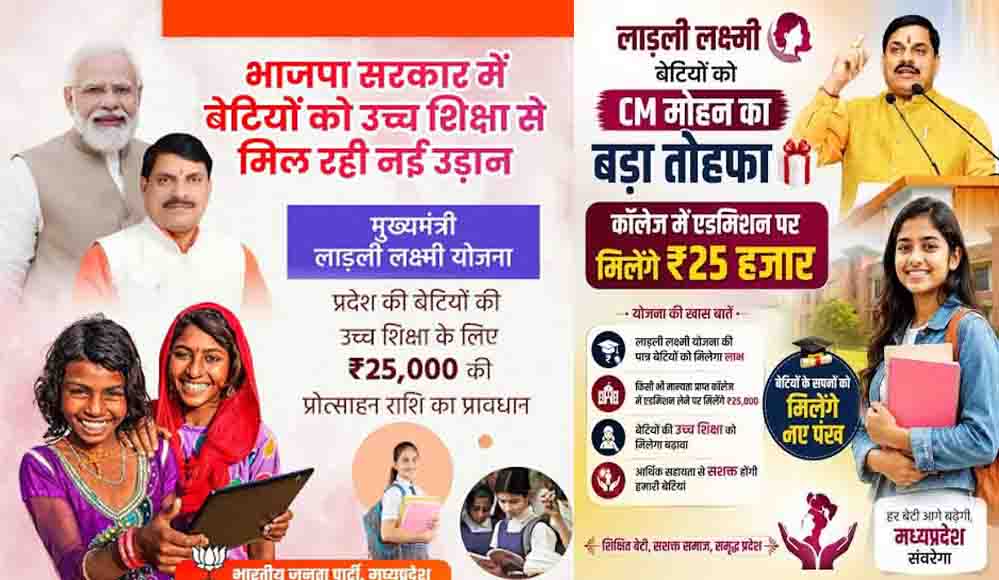 MP Ladli Laxmi Yojana: बेटियों की उच्च शिक्षा और आत्मनिर्भरता पर जोर, पात्र बालिकाओं को मिलेगी एक लाख रुपये की राशि