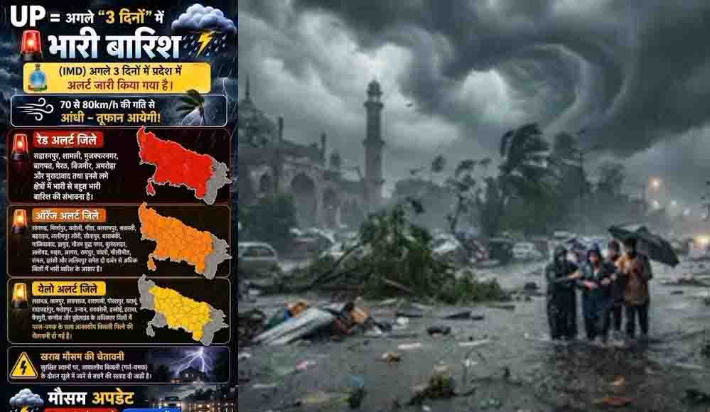 चक्रवात ‘अर्णब’ को लेकर यूपी में अलर्ट, 28 से 31 अक्टूबर तक बारिश और तेज हवाओं की चेतावनी