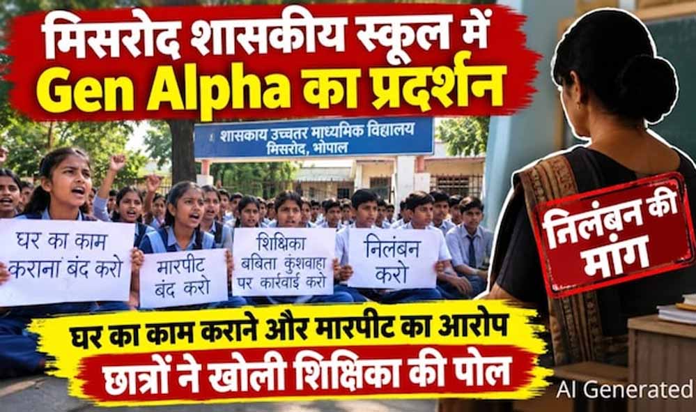 भोपाल में स्कूल के बाहर छात्रों का प्रदर्शन, शिक्षिका पर गंभीर आरोप; निलंबन की मांग पर अड़े भोपाल में स्कूल के बाहर छात्रों का प्रदर्शन, शिक्षिका पर गंभीर आरोप; निलंबन की मांग पर अड़े