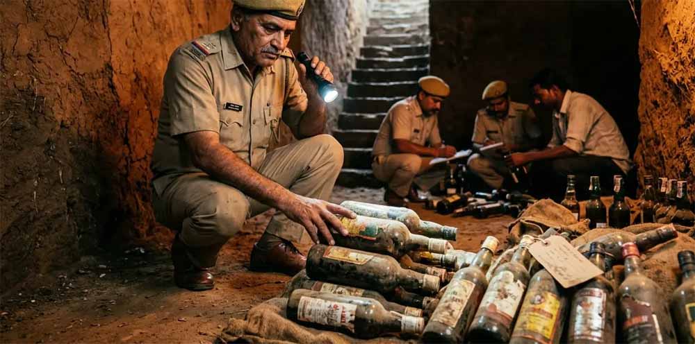 बिहार में शराब तस्करों पर कार्रवाई, पिकअप वैन जब्त और टाइल्स गोदाम सील; पंजाब से जुड़ा खेप का कनेक्शन