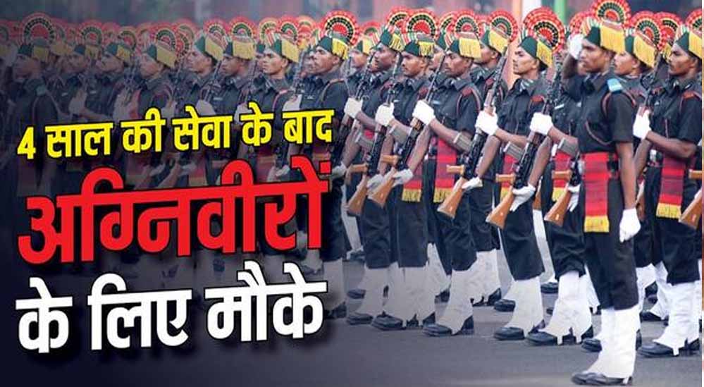 पूर्व अग्निवीरों को योगी सरकार की सौगात, पुलिस, वन, जेल और परिवहन विभाग में मिलेगा आरक्षण पूर्व अग्निवीरों को योगी सरकार की सौगात, पुलिस, वन, जेल और परिवहन विभाग में मिलेगा आरक्षण