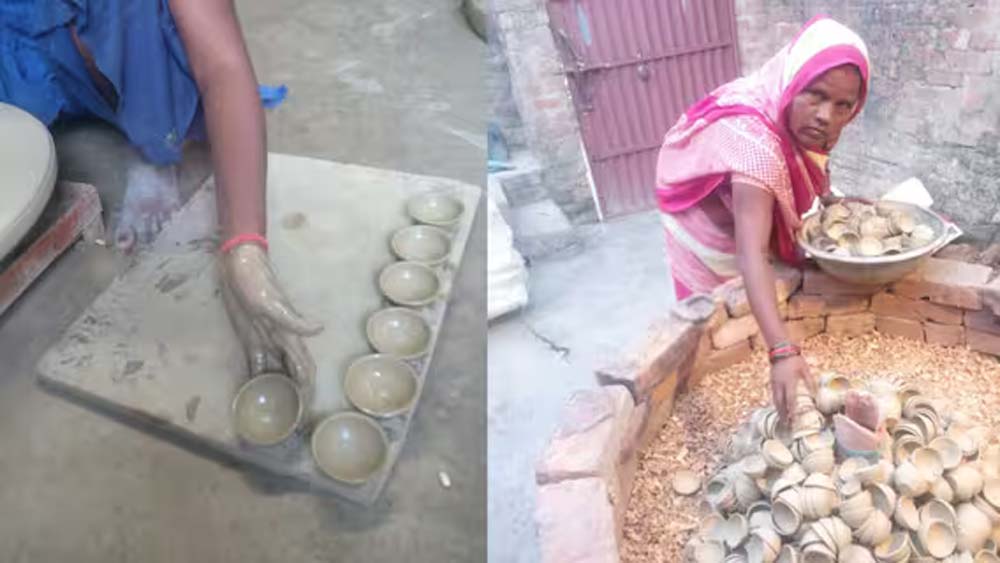 योगी सरकार के प्रयासों से बढ़ी मिट्टी के दीयों की मांग, कुम्हारों को फायदा योगी सरकार के प्रयासों से बढ़ी मिट्टी के दीयों की मांग, कुम्हारों को फायदा