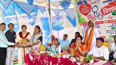 धमतरी जिला के मोंगरागहन में मेगा स्वास्थ्य शिविर का आयोजन